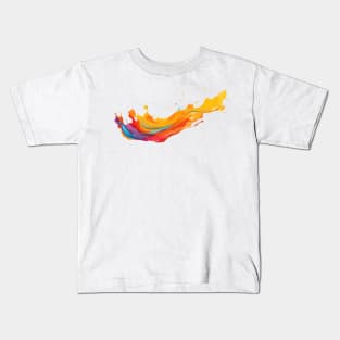 Abstract 3d multicolored paint Kids T-Shirt